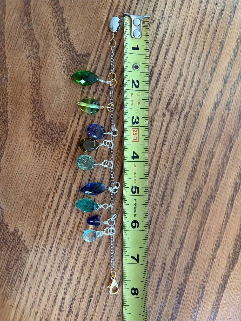 Hand Crafted Multicolor Glass Charm Bracelet